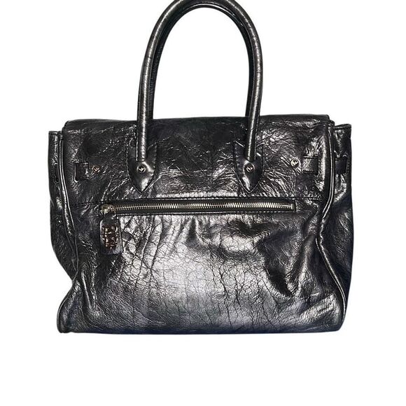 Leonello Borghi Distressed Leather Bag Tote Handles - Picture 7 of 15